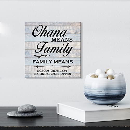 Family Sign Wall Art Prints Canvas Painting Rustic Ohana Means Family Family Means Nobody Gets Left Behind Or Forgotten Print Country Home Decor 8" X 8" #TOP2