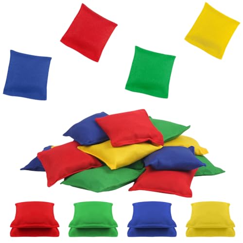 Flintronic 18pcs Bolsas de Frijol de Nylon, Juegos Infantiles Set, Juegos al Aire Libre Velocidad y Agilidad Juegos de Entrenamiento, 10 * 10cm