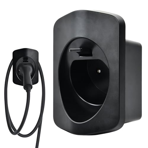 Gudalea Typ 2 EV Ladegerät Halter, Wandhalterung EV Ladekabel Organizer, mit Montagezubehör, Kabelaufhängung und Stecker-Halterung in Einem für Indoor Outdoor Verwendung - Schwarz
