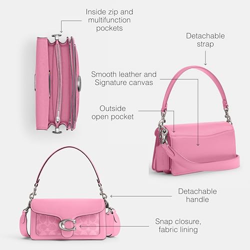 Image of Coach Women's Coated Canvas Signature Tabby Shoulder Bag 20, Vivid Pink