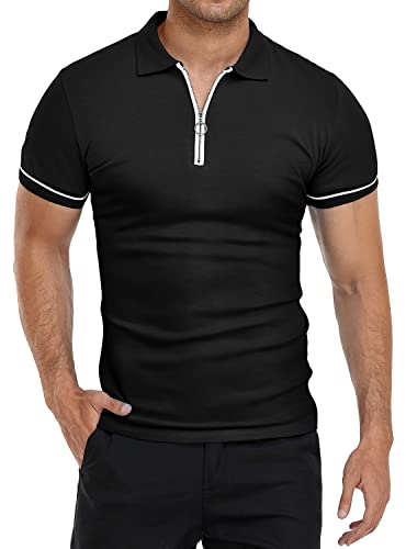 YTD Men's Classic Polo Shirt Short Sleeve Shirts Lightweight