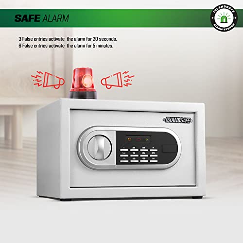 Islandsafe Digital Small Safe Box Electronic Lock Safes Cabinet Safes Security Lock Box With Keypad For Gun Pistol Cash Money Jewelry Home (0.5Cuft White) #TOP4