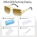 Dollger Rimless Sunglasses for Men Square Fashion Shades Tinted Lens Metal Frameless Rectangle Y2K Glasses UV400