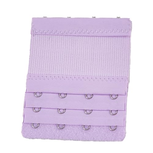 Paowsietiviity Estensori per reggiseno con cinghia di estensione 3 file 4 ganci regolabili allungati accessori per reggiseno intimo intimo azzurro, Viola chiaro, as description