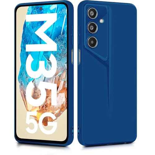 Image of WOW IMAGINE Slim Back Cover for Samsung Galaxy M35 5G | Blade Series Ultra Thin Case with Lightweight Design | Camera Protection | Soft Matte Silicone Flexible Mobile Case - Blue