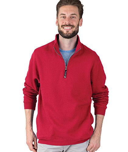 Image of Charles River Apparel Unisex Crosswind Quarter Zip Sweatshirt, Soft Cotton Blend Pullover with Pockets
