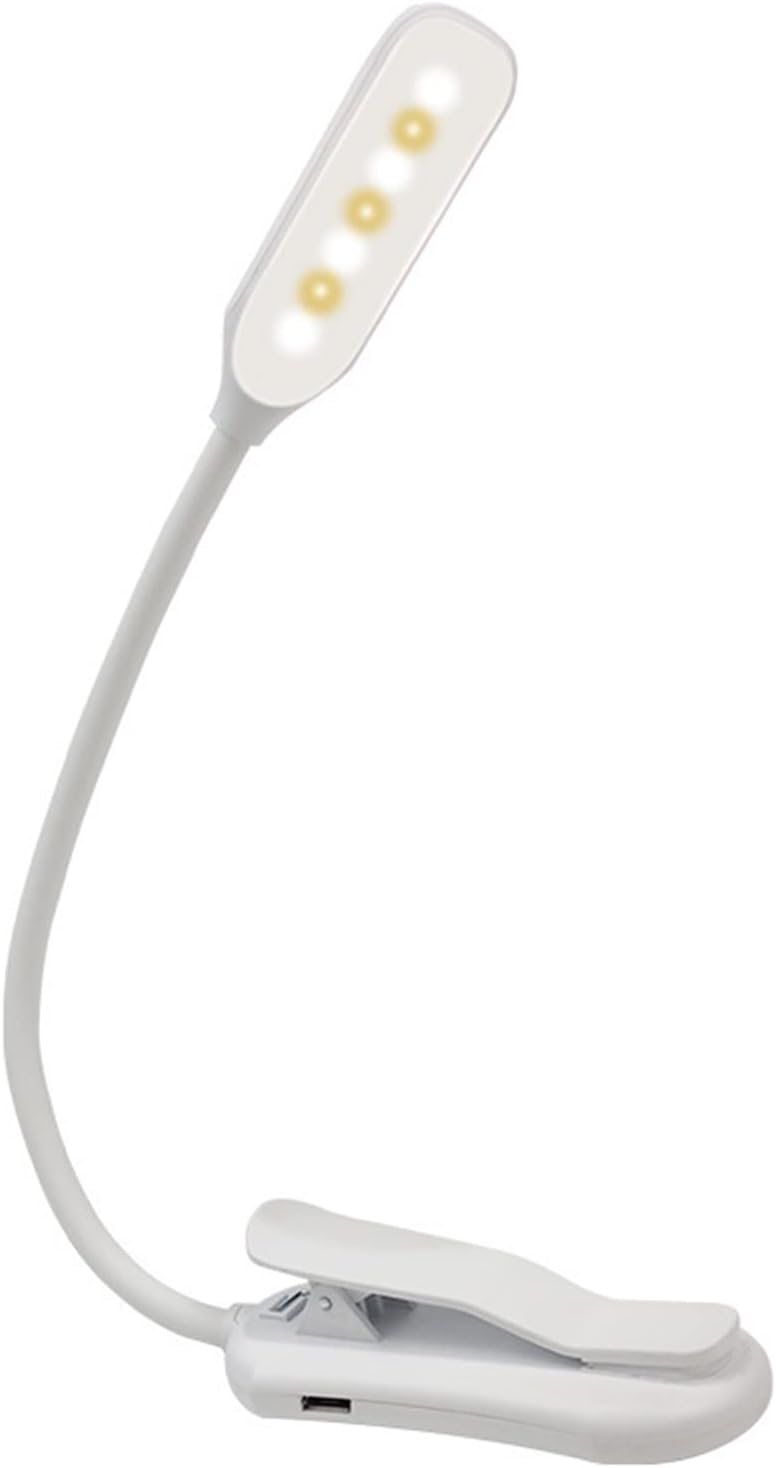 Small Black Table lamp Adjustable USB Rechargeable led Book Light with Clip goosenecks 7 LEDs Flexible Night Table lamp Reading Reading Night Light (Color : Black) (White)