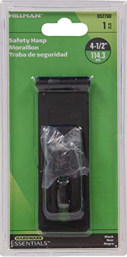 Image of Hillman Fixed Staple Safety Hasp Black 4-1 /2 Inch inch 852760