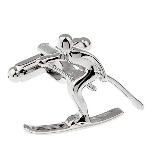 Mancuernillas plateadas clásicas para hombre KnBoB miniatura 3