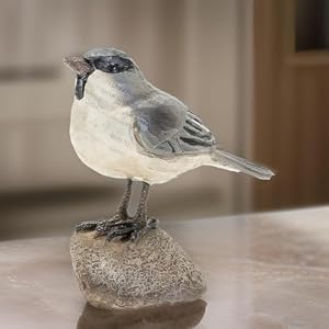 The Bridge Collection Rustic Carved Style Resin Bird Figurine Unique Animal Statue Home Decor Accent (Grey) The Bridge Collection Rustic Carved Style Resin Bird Figurine Unique Animal Statue Home Decor Accent Grey