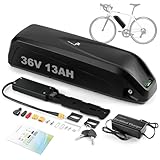 🚵‍[Punti salienti del prodotto]: ① Piastra di fissaggio a 4 perni: facile da installare. ② Indicatore LED di carica: avvisa in tempo reale del livello della batteria. ③ Chiusura di sicurezza con 2 chiavi: antifurto. ④ BMS da 25A: scheda di protezione integrata, fornisce protezione da sovraccarico, scarica eccessiva, sovraccarico e cortocircuito per garantire una lunga durata della batteria.