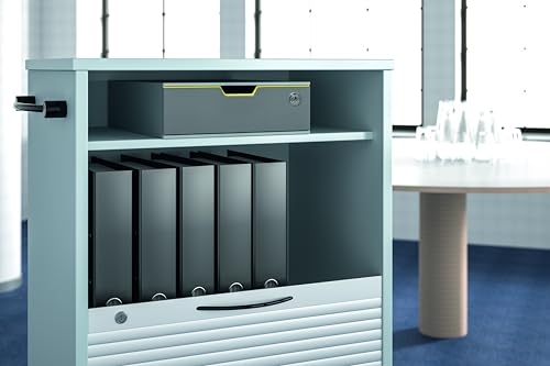 Durable 760127 Pojemnik Varicolor 1 Safe (z jedną zamykaną na klucz kolorową szufladą), kolory: antracyt/żółty.