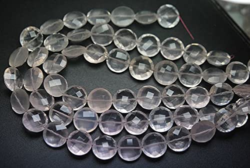 Quartz rose 8mm pour création de colliers, fil de pierres naturelles facettées
