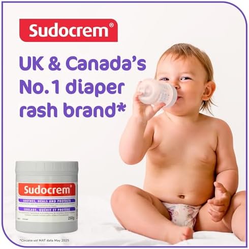 Sudocrem - Diaper Rash Cream for Baby, Soothes, Heals, and Protects, Relief and Treatment of Diaper Rash, Zinc Oxide Cream - 250g
