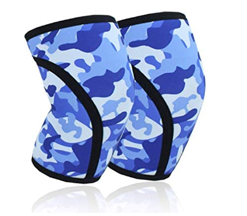 Hykes 7mm Knee Support Neoprene Sleeves for Weight Lifting, Gym, Cross Training,Fitness, Squats, Powerlifting, Workout - Pair