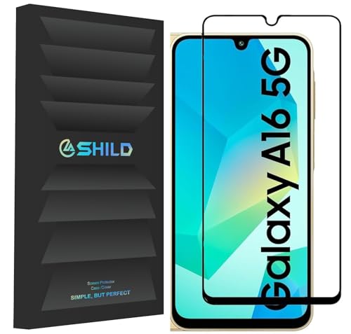Image of SHILD Military-Grade Gorilla Tempered Glass for Samsung Galaxy A16 / M16 / A26 (6.7-Inch) - Edge to Edge Full Coverage, 9H Hardness, Easy Installation Kit - Black