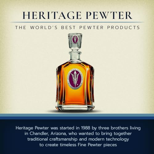 Image of Heritage Pewter ASU Arizona State University Capitol Decanter | 24 OZ Whiskey Decanter for Liquor with Airtight Stopper | Expertly Crafted Pewter Glass