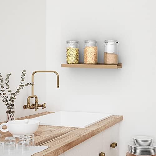 Gadgy Oak Floating Shelf | Picture Shelf Ledge | Photo Shelf | 50 x 15 x 4 cm. | Oak Shelves for Wall | Decorative Home Accessories for Living Room, Bedroom & Kitchen
