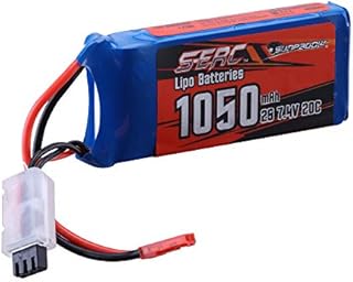 SUNPADOW 2S JST Lipo Battery 7.4V 20C 1050mAh for RC Airplane Quadcopter Helicopter Drone Quadcopter FPV Model Racing Hobby