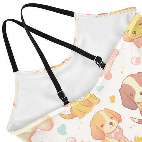 KLL Dachshund Dreams of A Bone Girl 1-Piece Swim Suit Summer Swimwear Adjustable Shoulder Strap Cute4