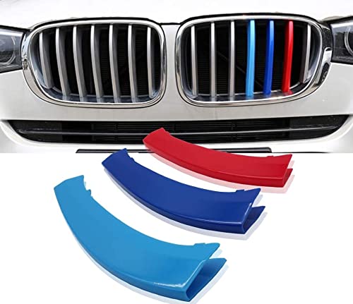 BizTech ® Inserts de calandre à clipser compatibles avec BMW X3 X4 F25 F26 2011-2017 7 faisceaux M Power M Sport Tech Capot Rein Stripes Cover Cover