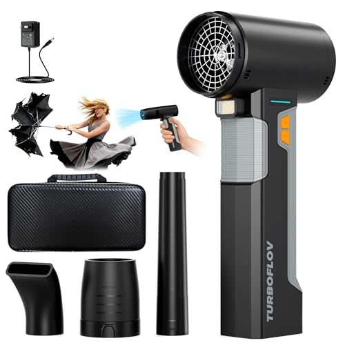 Scodade Cordless Car Dryer Air Blower, 1.6KG Turbo Thrust,4-Speed Rechargeable Electric Leaf Blower with LED Light,4000mAh Battery,64mm Turbo Fan&3 Nozzles for Car Drying, Leaves&Snow by Scodade - Used condition - US$90.99