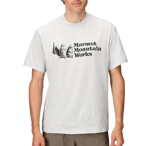 MARMOT Men's MMW Mountain Works Short Sleeve Tee, Light Grey Heather, Large