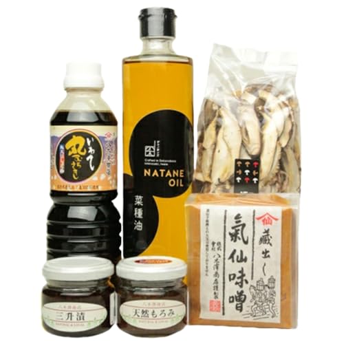 デクノボンズ 無添加 菜種油、醤油、赤味噌、原木椎茸、天然もろみ、三升漬[6種詰合せセット] 添加物不使用