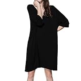 Meijunter Boyfriend Stil Lose Plus Größe V-Ausschnitt Nachthemd Modal Schlafanzüge Kurz T-Shirt Schlaf-Kleid Kurzarm Nachtwäsche Loungewear für Frauen