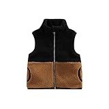 Xiaodriceee Toddler Baby Boy Girl Plush Waistcoat Stand Collar Zipper Vest Coat Outwear Kids Fall Wi