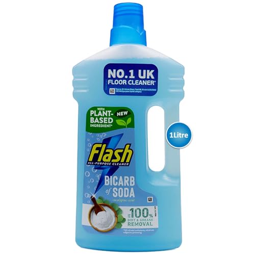 Flash All Purpose Multi-Surface Floor & Kitchen Cleaner Crisp Lemon, Cherry Blossom & Lavender Cuts Grease, Removes Dirt, Leaves Fresh Scent No Bleach, Streak-Free Blue - 1 Pack (1L)