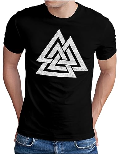T-shirt Valknut-Vikings noir coupe droite homme taille S M L XL XXL 3XL 4XL