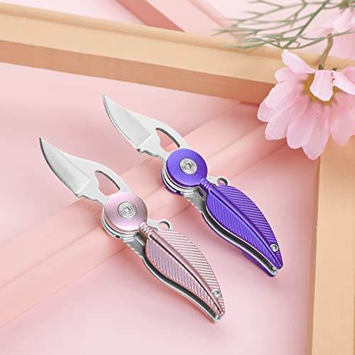 Coowolf Pocket Knife Womens With Chain, Small Pocket Knife, Stainless Steel And Aluminum Alloy Handle, Edc Small Knife, Practical Key Accessories Creative Gift For Women #TOP6
