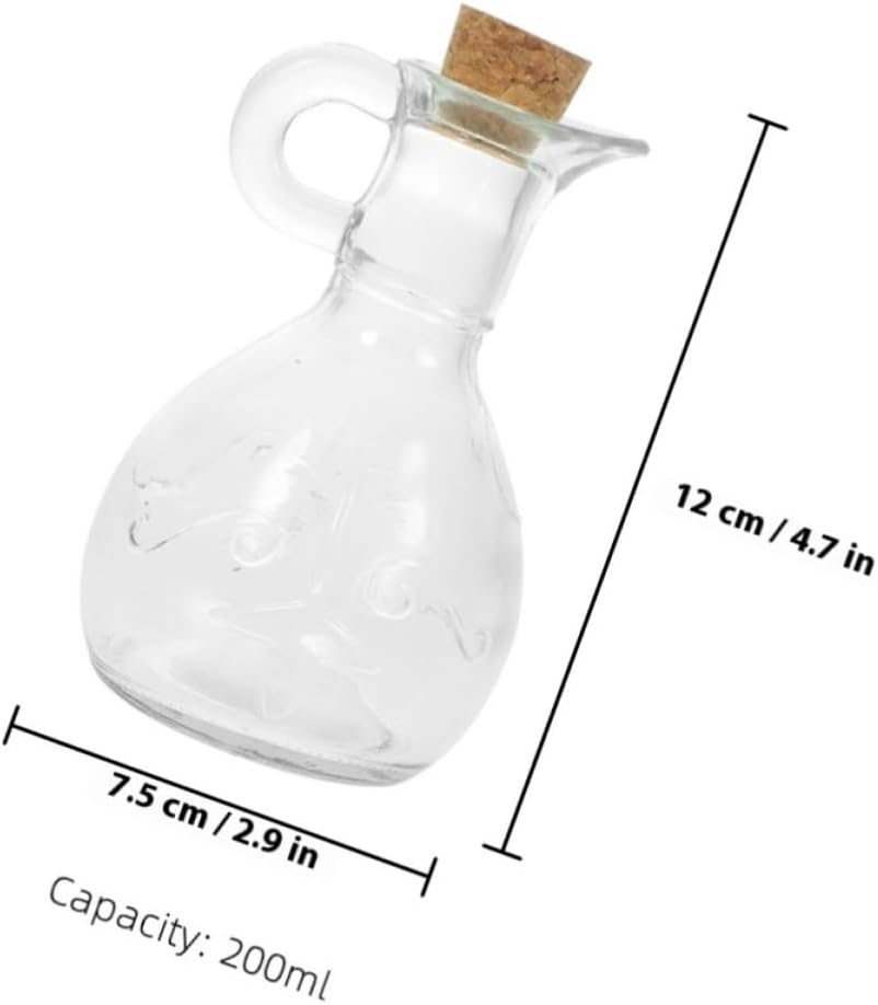 2pcs Glass Oil Dispenser Bottles for Kitchen with Mess-free Pouring and Sturdy Structure, 200ml Soy Sauce Container Set for Dining Room Use