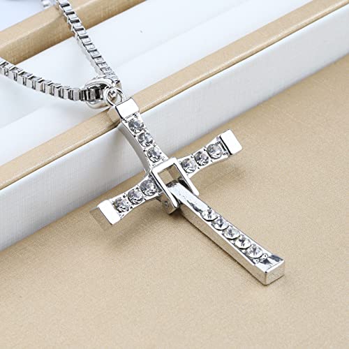 Keychin Inspired Cross Necklace Fast Sports Enthusiasts Gift Cross Pendant Titanium Steel Necklace Movie Peripheral Jewellery Movie Fans Gift For Men And Woman #TOP5