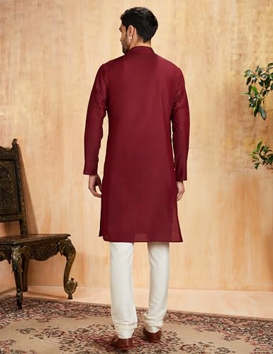 Image of Amazon Brand - Symbol mens Festive Long Kurta & Pyjama Set (2pcs)