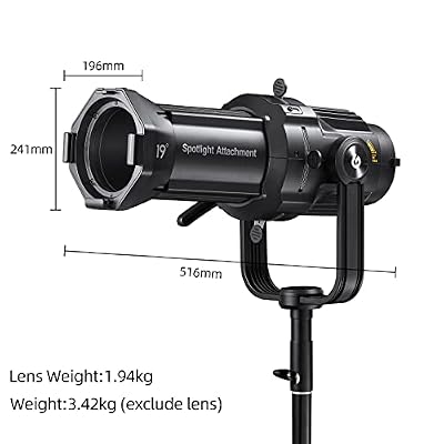 Godox VSA-19K Optical Snoot Projector Attachment with 19 Projection Lens, Spotlight Modifier for Bowens Mount LED Light, Compatible with Godox SL100Bi, LA200Bi, SL300III, Aputure Amaran, NEEWER FS230