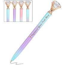 Personalized Pens Bulk with Name Free Engraving,Custom Diamond Ballpoint Pens Text Customized Gifts for Women Girl Wedding Birthday Business Office Promotion-Black Ink,1PC-Purple Blue
