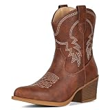 IXU Cowboy Boots for Women Ankle Cowgirl Booties Wide...