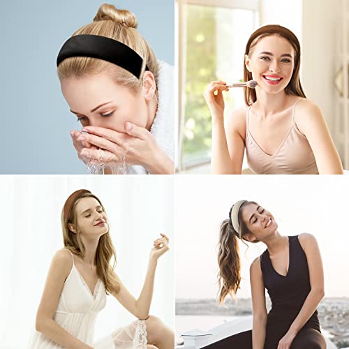 Whaline Suede Fashion Headband Set Winter Wide Non Slip Hair Bands For Women Girls Beauty Boho Fashion Gift Beige White Black Dark Brown Light Brown Hair Accessories For All Hairstyles (4 Pack) #TOP6