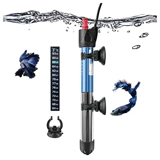 Hitop 50W/100W/300W Adjustable Aquarium Heater, Submersible Glass Water Heater for 5 – 70 Gallon Fish Tank (50W for 5-15 Gallon)