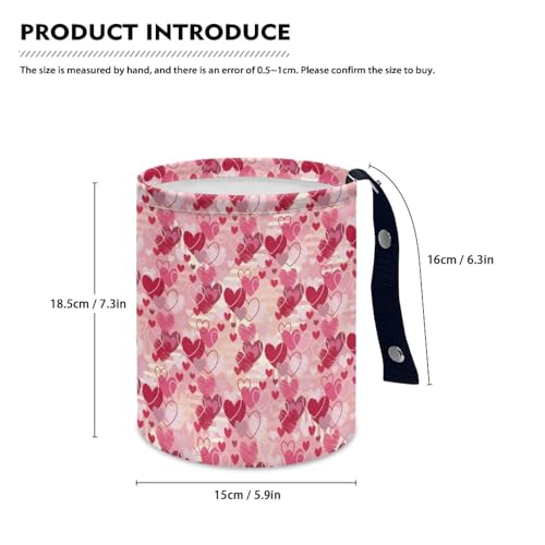 Image of Car Trash Can Collapsible Auto Waste Basket Container with Adjustable Strap Waterproof Auto Storage Box Travel Accessories, Orange Hippie