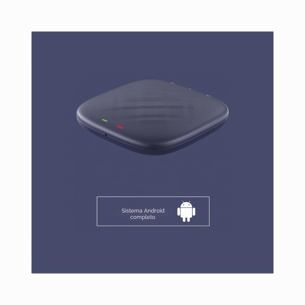 AI Box Android 13 4GB+64GB, QCM6125 8-Core, CarPlay Android Auto Wireless, 4G LTE SIM/TF, GPS, Trasforma Schermo Auto in Sistema Android, Netflix YouTube, per Auto con CarPlay Cablato
