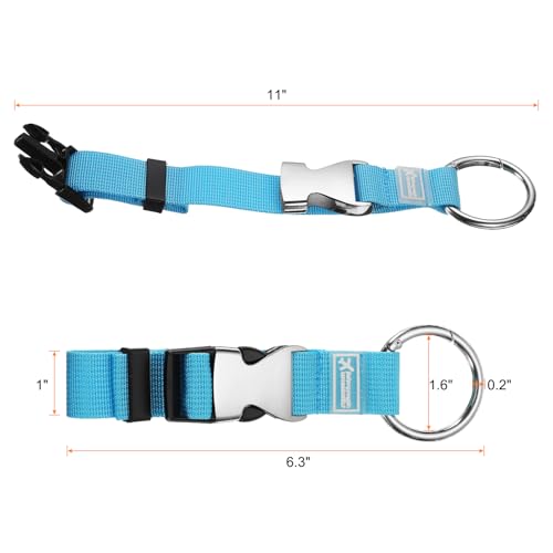 Image of HARFINGTON Luggage Straps Jacket Clips Strap Nylon Adjustable Suitcase Belt Baggage Backpack Connector Travel Accessories with Metal Buckle for Extra Bags Travel Attachment, Blue