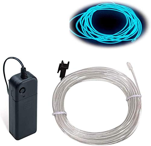 EL Wire Eisblau, 10 m Neonlichter, tragbarer leuchtender Stroboskop-Elektrolumineszenzdraht für Partys, Halloween, Weihnachten, DIY-Dekoration Cover