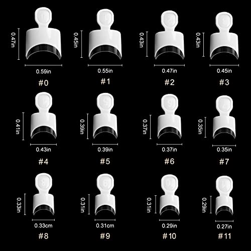 Krofaue Short French Nail Tips,120Pcs Acrylic Short Nail Tips White French Fake Nail Tips Art Tips Half Cover False Nails Short Wrap Edge Armor Nails With Case For Nail Extensions Diy Nail Tips Art,12 Sizes #TOP5