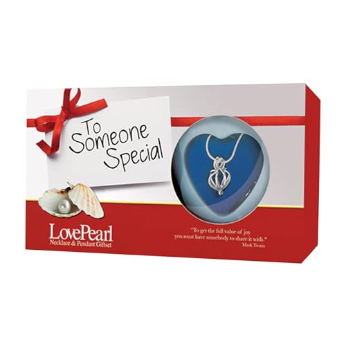 Wish Pearl Kit Love Creations Kit, Heart Cage Locket Necklace, Pendant Necklace Jewelry Gift, Cultured Pearl Oyster Necklace with Box Pearl in Oyster for Women Girl (Someone Special 1689)