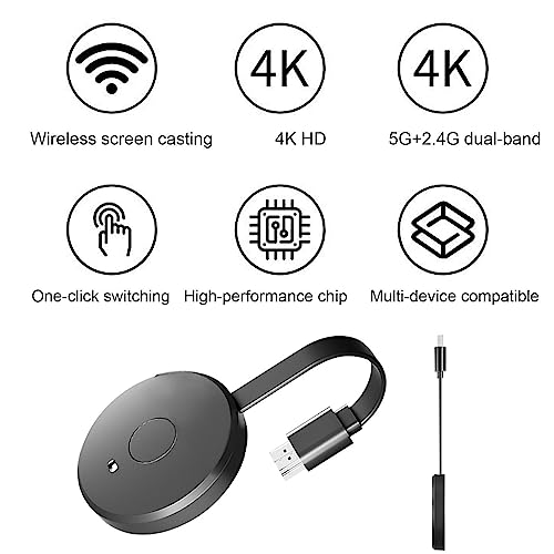 espelhamento tela para TV | TV espelhamento tela 2.4G/5G para o APP,TV para o APP - Miracast Dongle