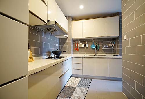 Tapis de cuisine anti-fatigue haut de gamme au design de beaux carreaux et support épais - 4