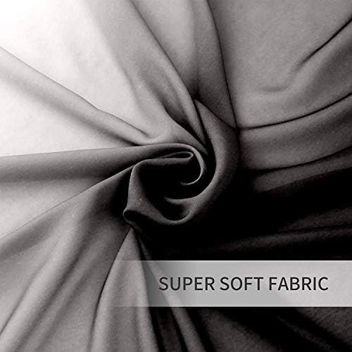 Melodieux Black Ombre Sheer Curtains Gradient Rod Pocket Voiles, 56x81 inch, 2 Panels